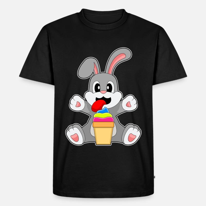 Hase Eisbecher - Männer Premium Bio T-Shirt - Schwarz