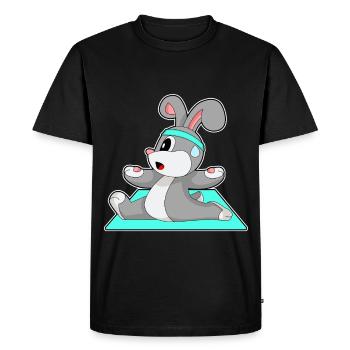 Rabbit Yoga Fitness Gymnastics - Men's Premium Organic T-Shirt - black - Front - Nico (187cm)