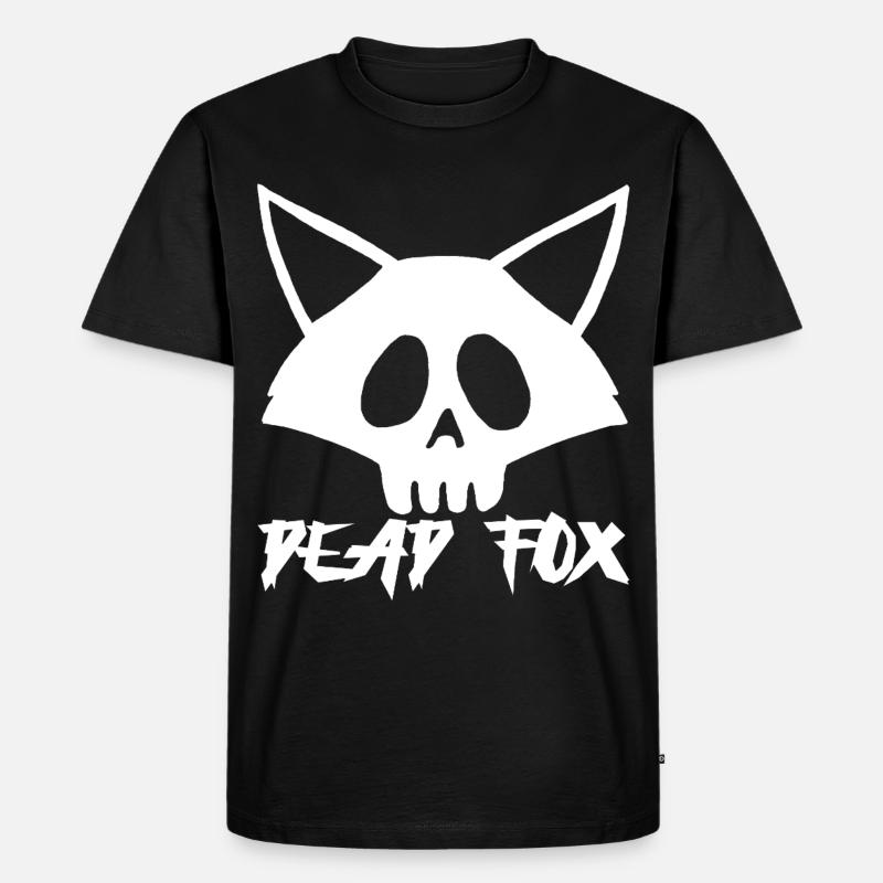 Weißer Fuchs Schädel - Männer Premium Bio T-Shirt - Schwarz