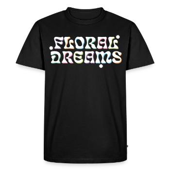 Floral Dreams Retro Style - Men's Premium Organic T-Shirt - black - Front - Nico (187cm)