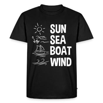 Soleil mer bateau vent - T-shirt Premium bio Homme - noir - Devant - Nico (187cm)