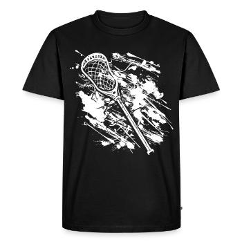 Lacrosse bat graffiti - Men's Premium Organic T-Shirt - black - Front - Nico (187cm)