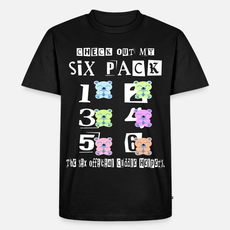 Teddy Cuddle Six Pack - Men's Premium Organic T-Shirt - black