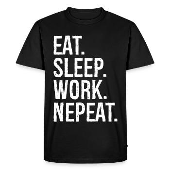 Manger Dormir Travail Nepeat - T-shirt Premium bio Homme - noir - Devant - Nico (187cm)