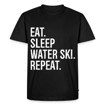 Manger dormir Ski nautique Répéter - T-shirt Premium bio Homme - noir - Devant - Nico (187cm)