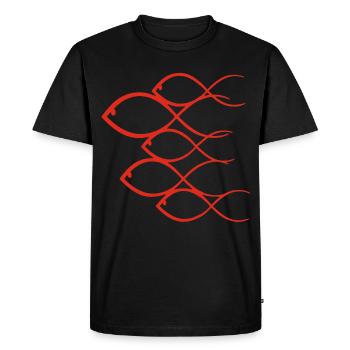 Ban de poissons rouges - T-shirt Premium bio Homme - noir - Devant - Nico (187cm)