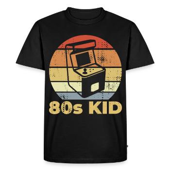 Gaming 80s Kid - Men's Premium Organic T-Shirt - black - Front - Nico (187cm)