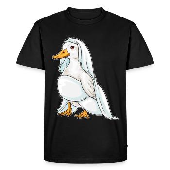 Canard Voile de mariée Mariage - T-shirt Premium bio Homme - noir - Devant - Nico (187cm)
