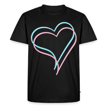 Hearts blue pink - Men's Premium Organic T-Shirt - black - Front - Nico (187cm)