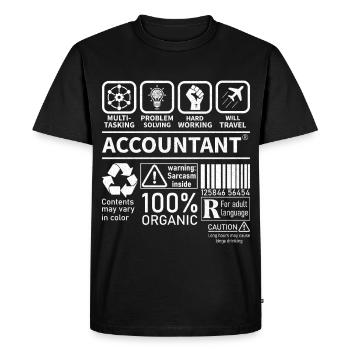 Multi Tasking Problem Solving Hard Working Travel - Men's Premium Organic T-Shirt - black - Front - Nico (187cm)