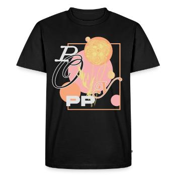 Poésie coquelicot - T-shirt Premium bio Homme - noir - Devant - Nico (187cm)