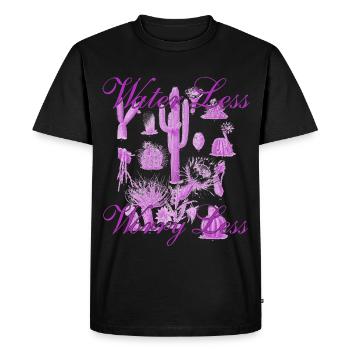 Arroser moins, s’inquiéter moins - Cactus Design - T-shirt Premium bio Homme - noir - Devant - Nico (187cm)