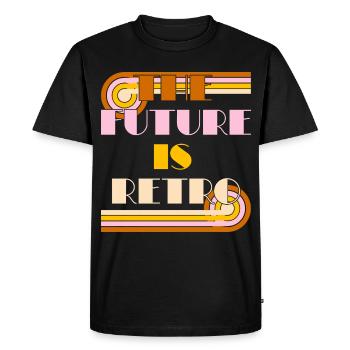 The Future is Retro – 70s Nostalgia Statement - Men's Premium Organic T-Shirt - black - Front - Nico (187cm)