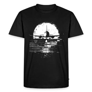 Avion de ligne - T-shirt Premium bio Homme - noir - Devant - Nico (187cm)