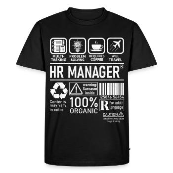 Hr Manager multi tasking problem solving - Men's Premium Organic T-Shirt - black - Front - Nico (187cm)