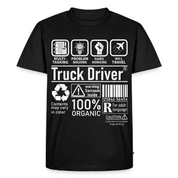 Truck Driver multi tasking problem solving - Men's Premium Organic T-Shirt - black - Front - Nico (187cm)