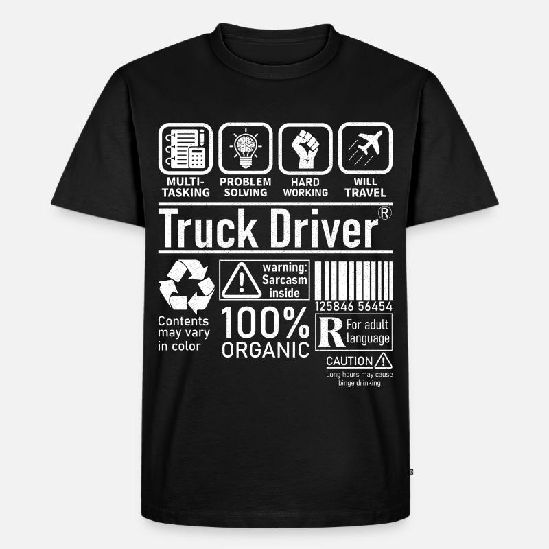 Truck Driver multi tasking problem solving - Men's Premium Organic T-Shirt - black
