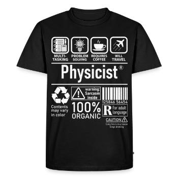 Physicist Specialist multi tasking problem solving - Men's Premium Organic T-Shirt - black - Front - Nico (187cm)
