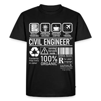 Civil Engineer multi tasking problem solving - Men's Premium Organic T-Shirt - black - Front - Nico (187cm)