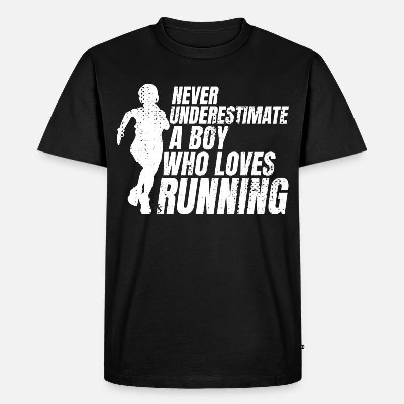 Lustiger Läufer Junge - Männer Premium Bio T-Shirt - Schwarz