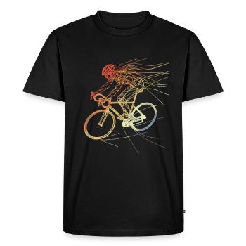 Female cyclist Drawing - Men's Premium Organic T-Shirt - black - Front - Nico (187cm)