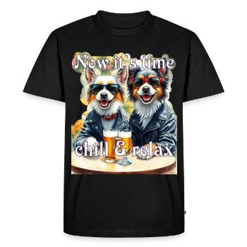 Happy Dogs Sunglasses Beer Biker Leisure - Men's Premium Organic T-Shirt - black - Front - Nico (187cm)