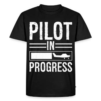 Pilot In progress - Men's Premium Organic T-Shirt - black - Front - Nico (187cm)