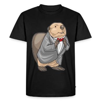 Beaver Groom Costume Mariage - T-shirt Premium bio Homme - noir - Devant - Nico (187cm)