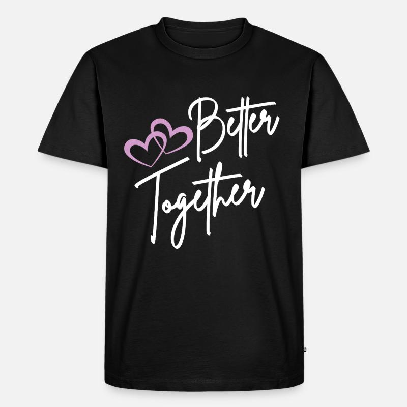 Better Together Script Hearts - T-shirt Premium bio Homme - noir