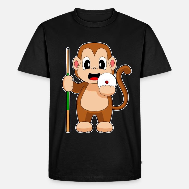 Queue de billard Monkey - T-shirt Premium bio Homme - noir