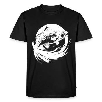 Dessin de poisson - T-shirt Premium bio Homme - noir - Devant - Nico (187cm)