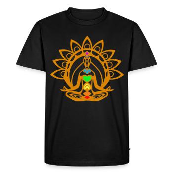 Méditation des chakras - T-shirt Premium bio Homme - noir - Devant - Nico (187cm)