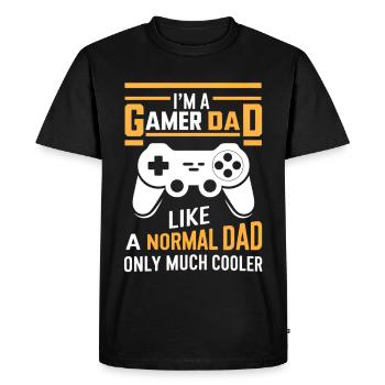 Gamer Dad Shirt, Funny Dad T-Shirt, Father's Day G - T-shirt Premium bio Homme - noir - Devant - Nico (187cm)