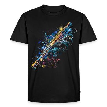 Flûte Bande dessinée - T-shirt Premium bio Homme - noir - Devant - Nico (187cm)