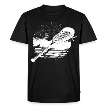 Lacrosse Stick Graphic - Men's Premium Organic T-Shirt - black - Front - Nico (187cm)
