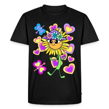 Tournesol Tournesol Coeur Coeurs Enfants Enfant - T-shirt Premium bio Homme - noir - Devant - Nico (187cm)