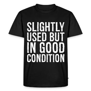 slightly used but in good condition - Men's Premium Organic T-Shirt - black - Front - Nico (187cm)