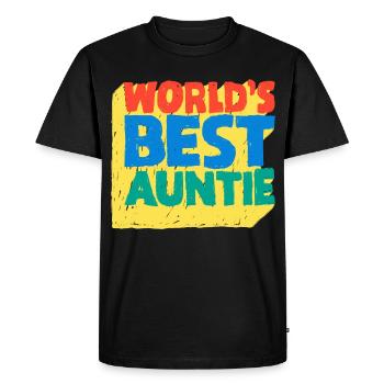 World's Best Auntie Pop Design - Men's Premium Organic T-Shirt - black - Front - Nico (187cm)