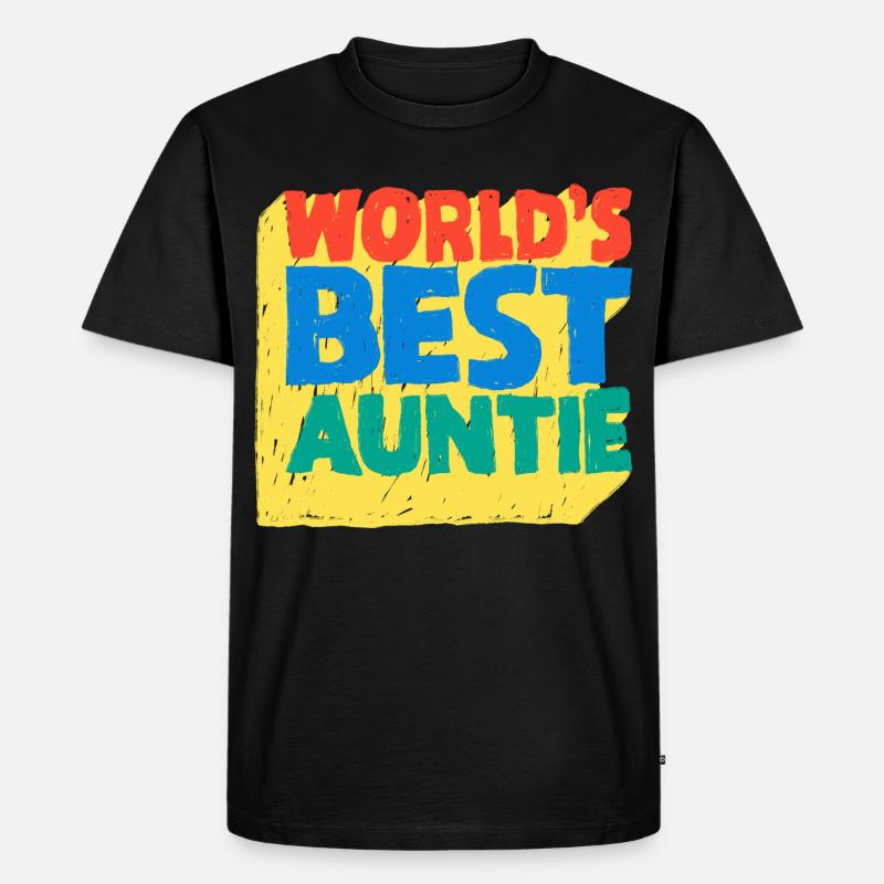 World's Best Auntie Pop-Design - Männer Premium Bio T-Shirt - Schwarz