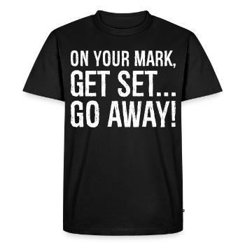 À vos marques, prêts, partez - T-shirt Premium bio Homme - noir - Devant - Nico (187cm)