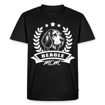 "Beagle Mom" with banner and wreath of wheat - Men's Premium Organic T-Shirt - black - Front - Nico (187cm)