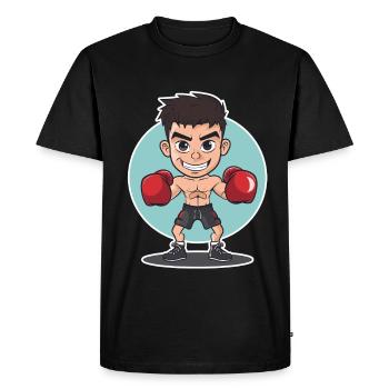 Boxer Comic Look - Men's Premium Organic T-Shirt - black - Front - Nico (187cm)