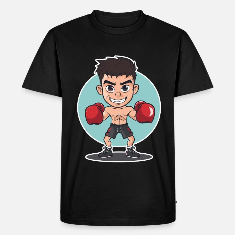 Boxer Comic Look - Männer Premium Bio T-Shirt - Schwarz