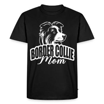 « Border Collie Mom » avec tête de chien - T-shirt Premium bio Homme - noir - Devant - Nico (187cm)