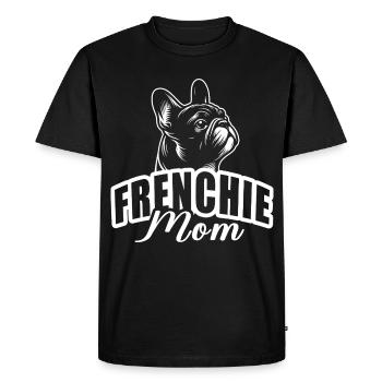 "Frenchie Mom" with dog head - Men's Premium Organic T-Shirt - black - Front - Nico (187cm)