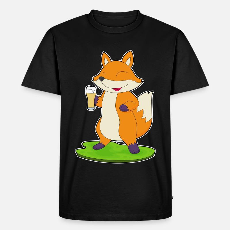Fuchs Bier - Männer Premium Bio T-Shirt - Schwarz