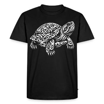 Tortue tribale - T-shirt Premium bio Homme - noir - Devant - Nico (187cm)