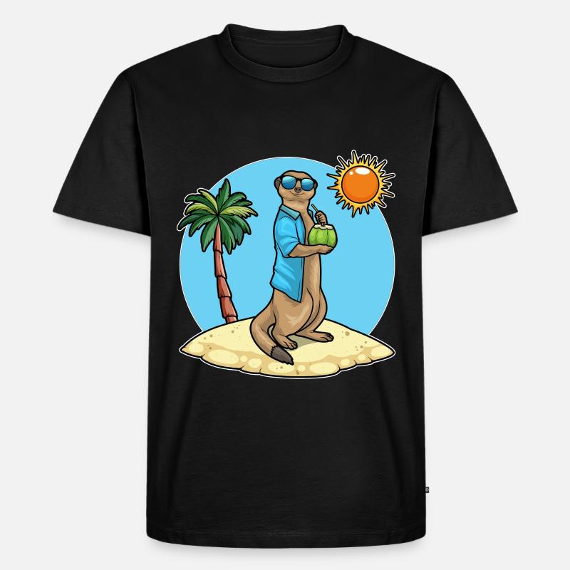 Suricate Été Noix de - T-shirt Premium bio Homme - noir