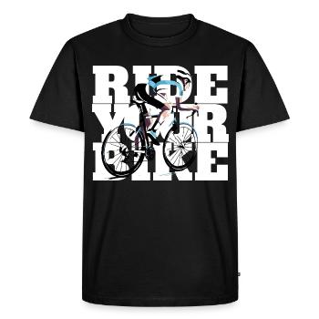 Ride your bike - for all those who love the bike - Men's Premium Organic T-Shirt - black - Front - Nico (187cm)