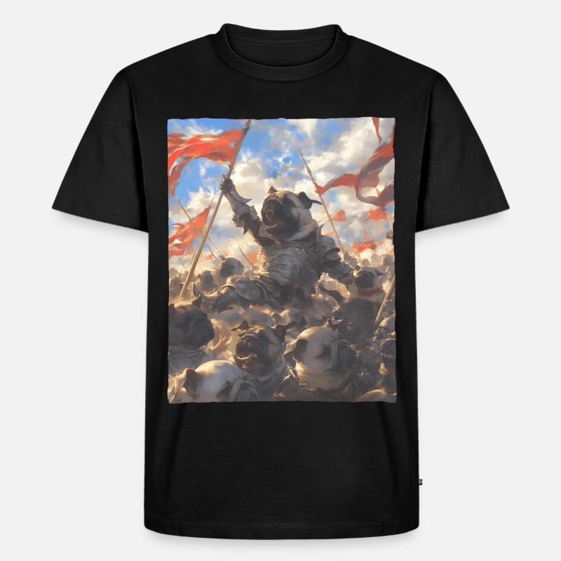 Epische Mops Revolution Kunstvolles Gemälde - Männer Premium Bio T-Shirt - Schwarz